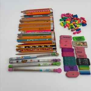 Mixed Pencil and Eraser Lot 105pc Multicolor Good Smencils Sanford Paper Mate